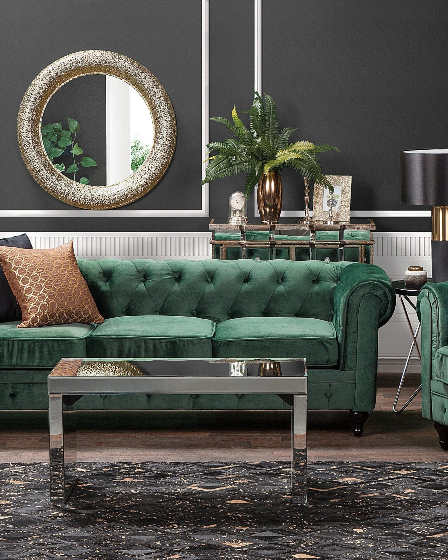 Matto Lehmännahka Musta/kulta DEVELI Useita Kokoja - Image 2