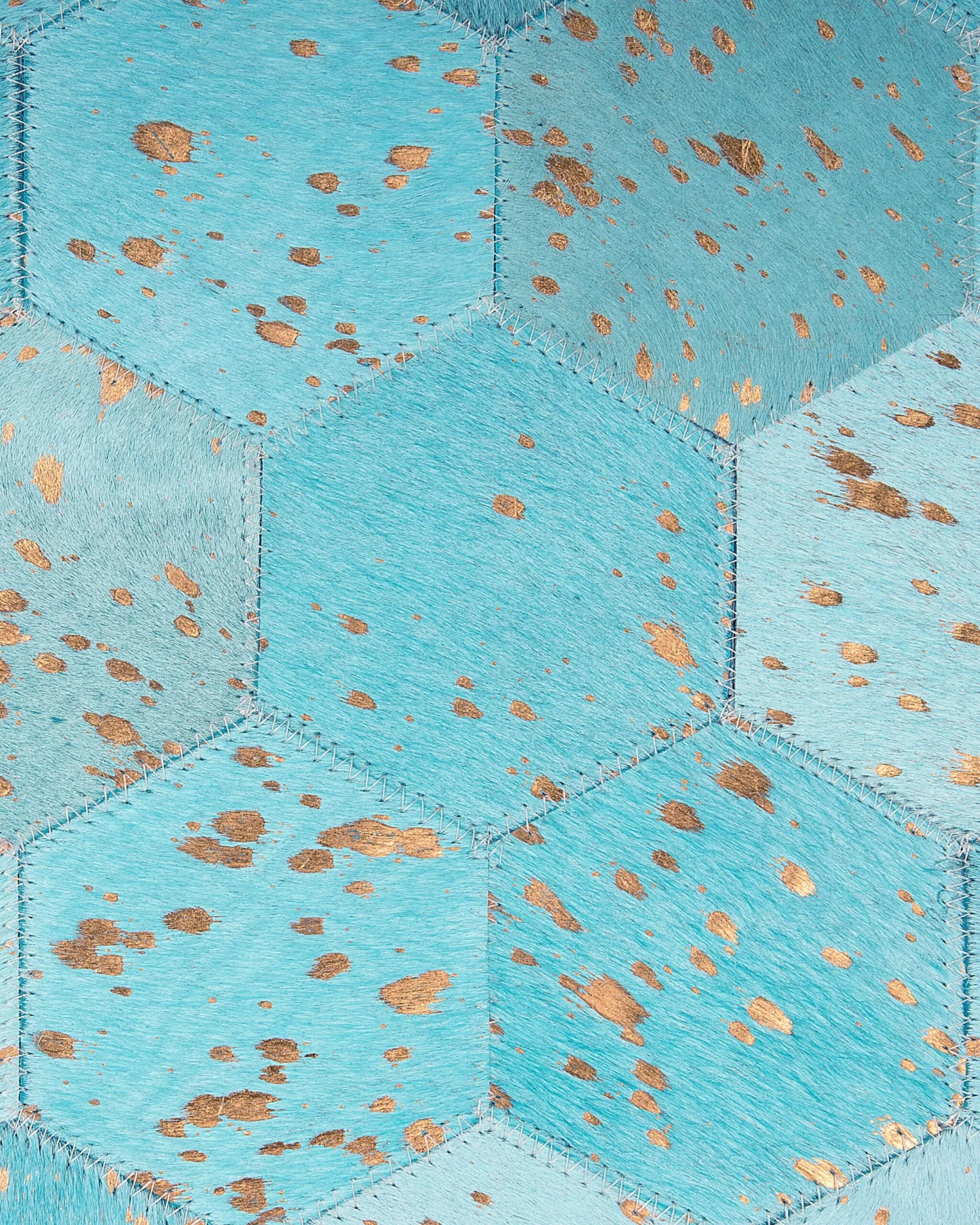 Matto Lehmännahka Turkoosi ⌀ 140 Cm ZEYTIN 6 Matto Lehmännahka Turkoosi ⌀ 140 Cm ZEYTIN - Image 4