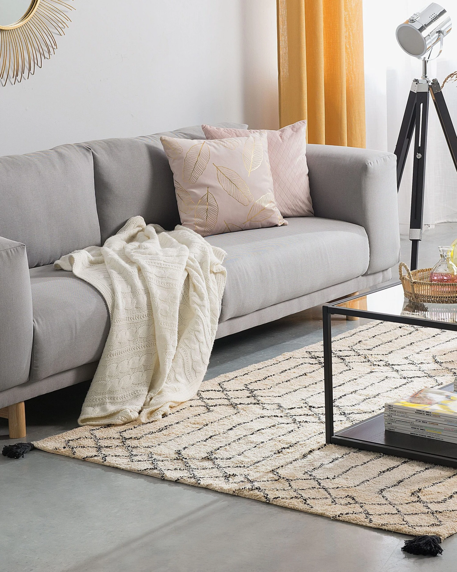 Matto Puuvilla Beige/musta MALTEPE Useita Kokoja 4 Matto Puuvilla Beige/musta MALTEPE Useita Kokoja - Image 2