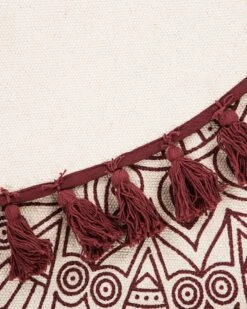 Matto Puuvilla Kermanvalkoinen/punainen ø 120 Cm AYAKLI -MattoMoodi kauppa undef src sa picid 756567 type whitesh image