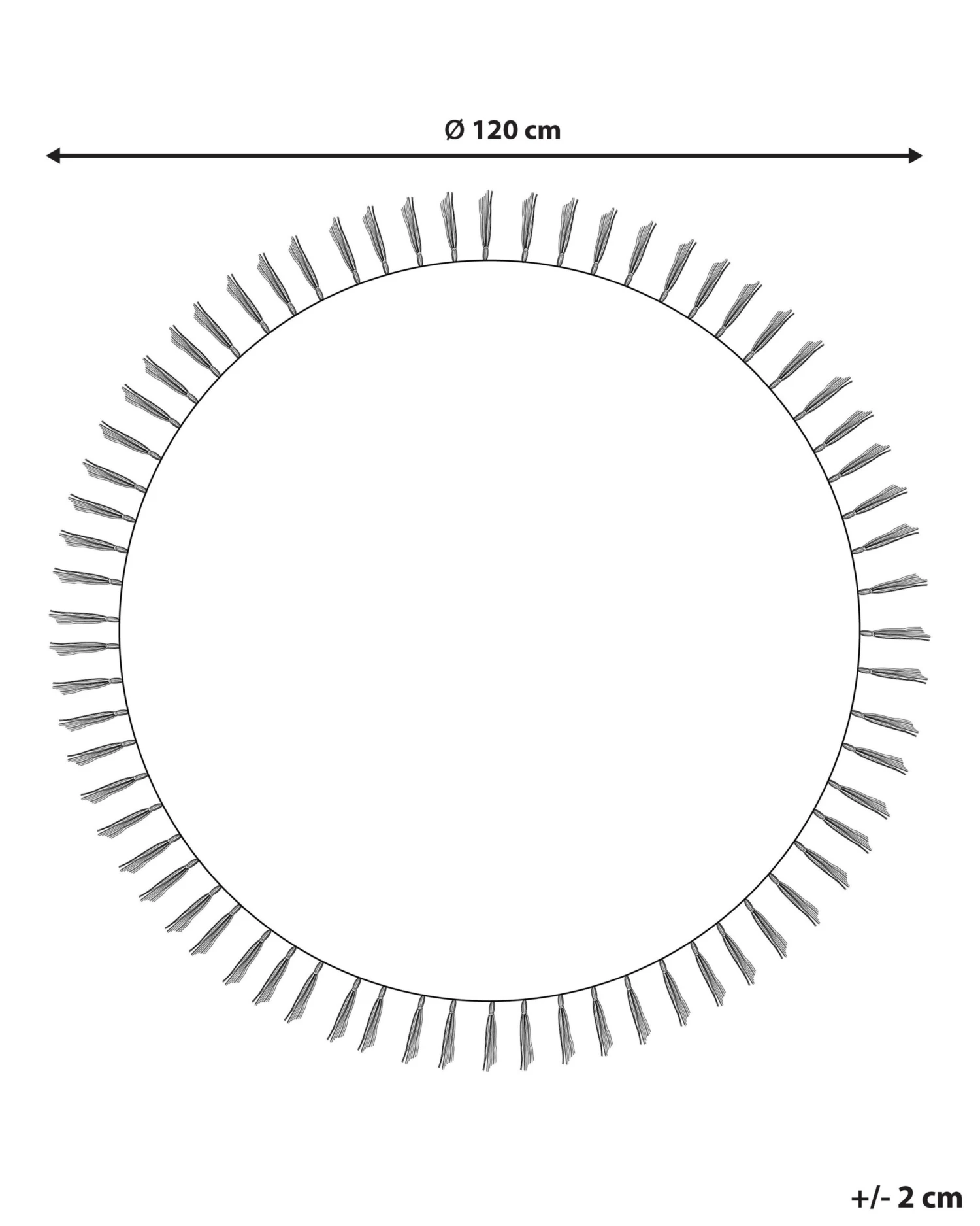 Matto Puuvilla Kermanvalkoinen/laivastonsininen ø 120 Cm TATVAN - Image 5