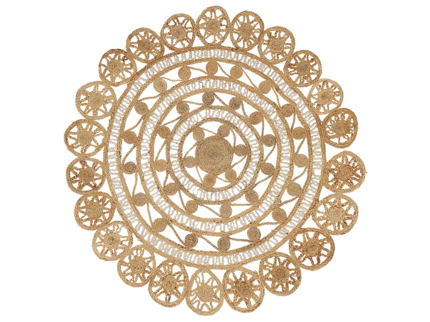 Beige Juuttimatto 140 Cm LALELI 3 Beige Juuttimatto 140 Cm LALELI