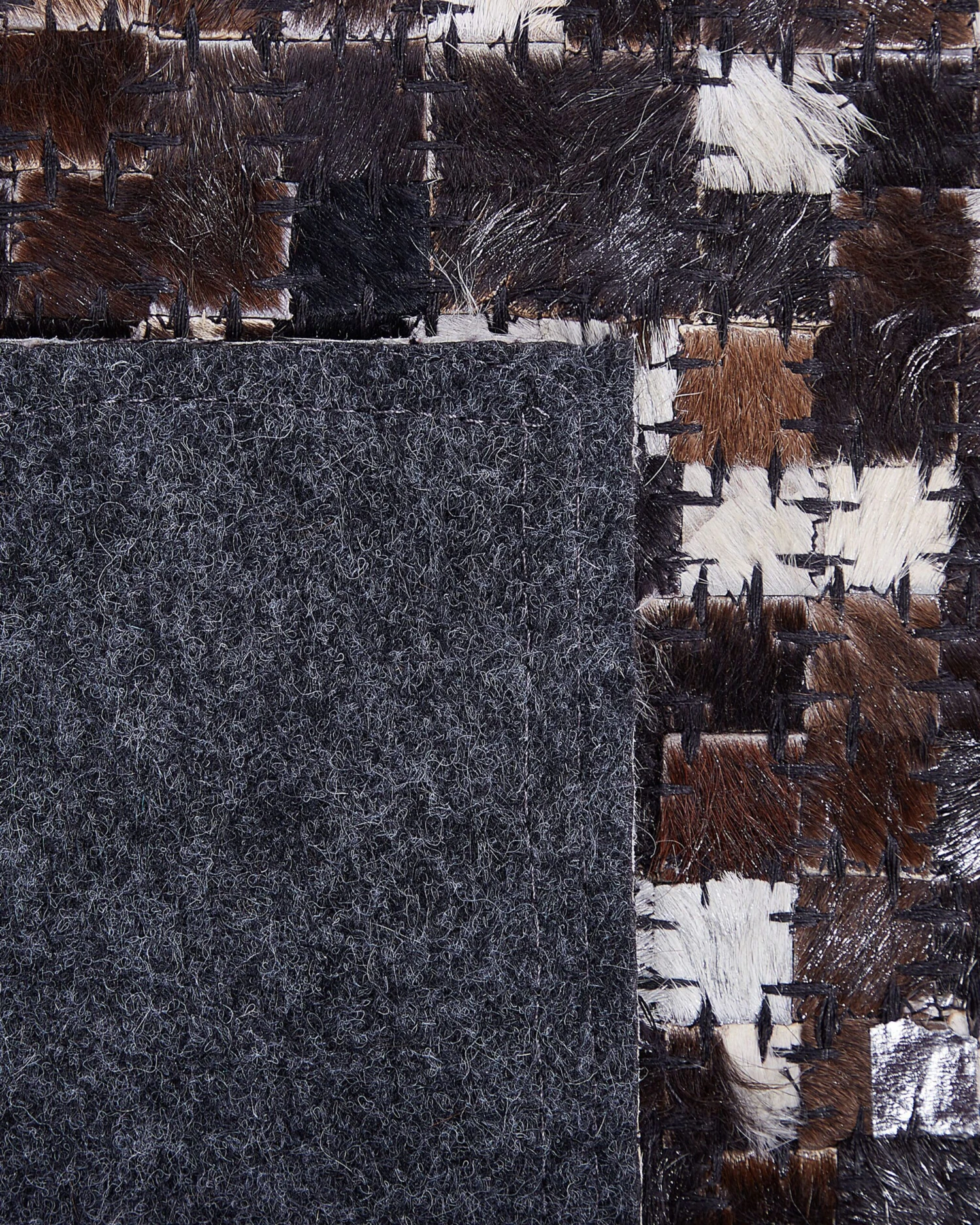 Matto Lehmännahka Ruskea/hopea AKKESE Useita Kokoja 7 Matto Lehmännahka Ruskea/hopea AKKESE Useita Kokoja - Image 5