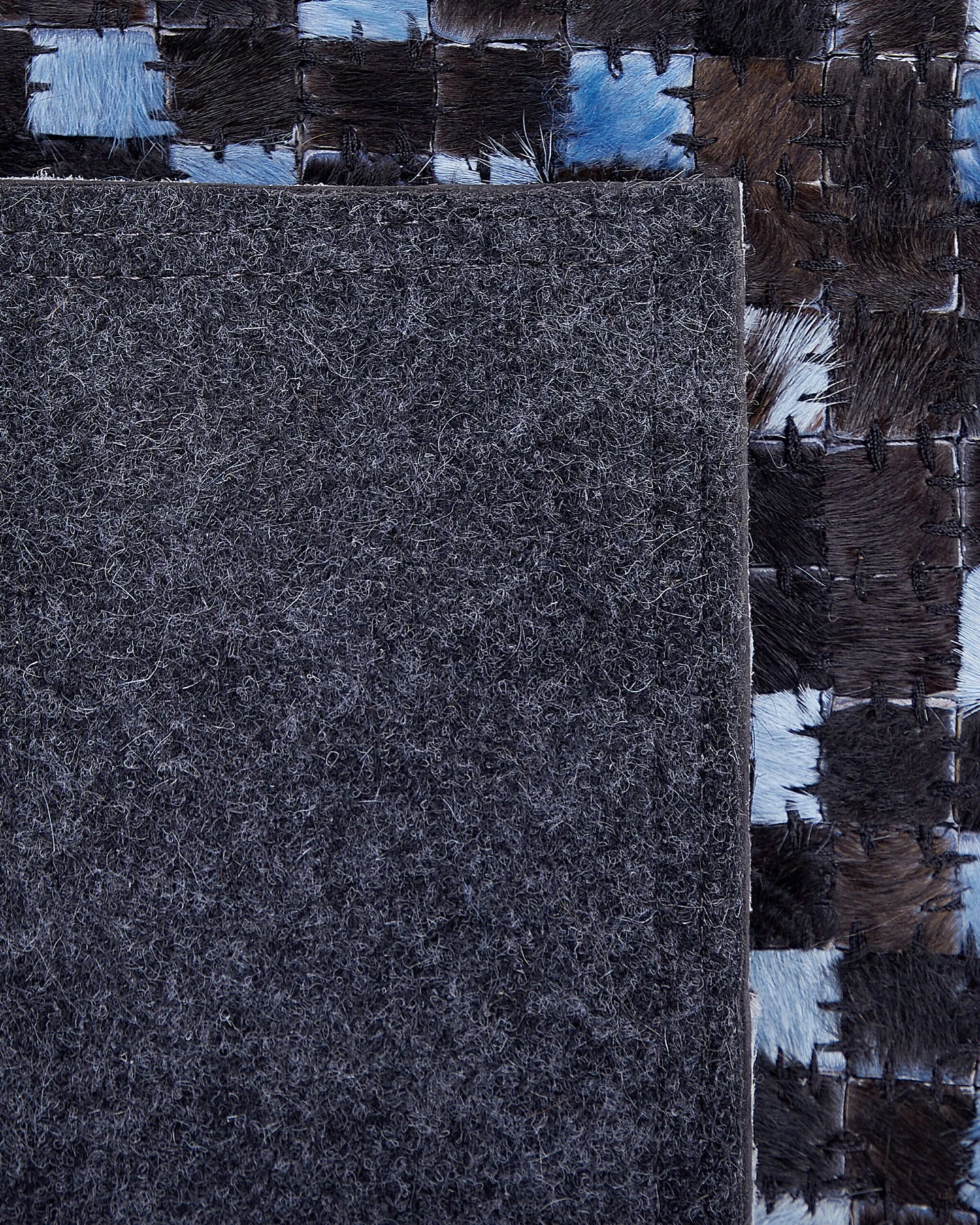 Matto Lehmännahka Ruskea/sininen IKISU Useita Kokoja 6 Matto Lehmännahka Ruskea/sininen IKISU Useita Kokoja - Image 4