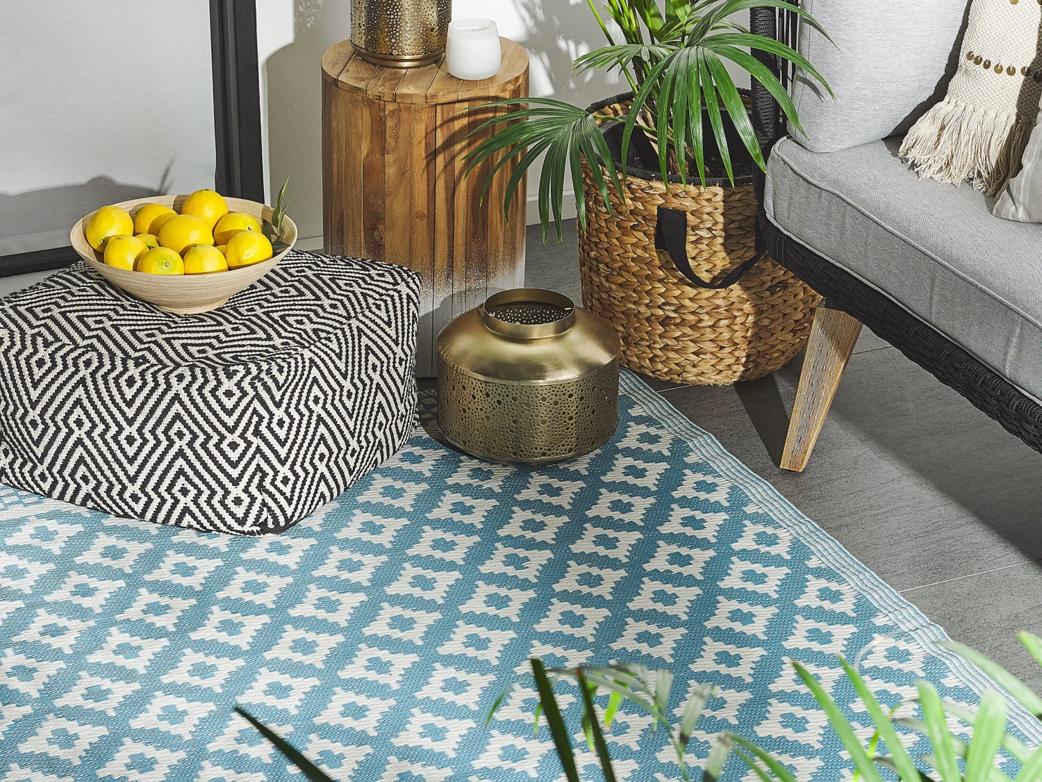 Ulkomatto Vaaleansininen 120 X 180 Cm THANE - Image 2