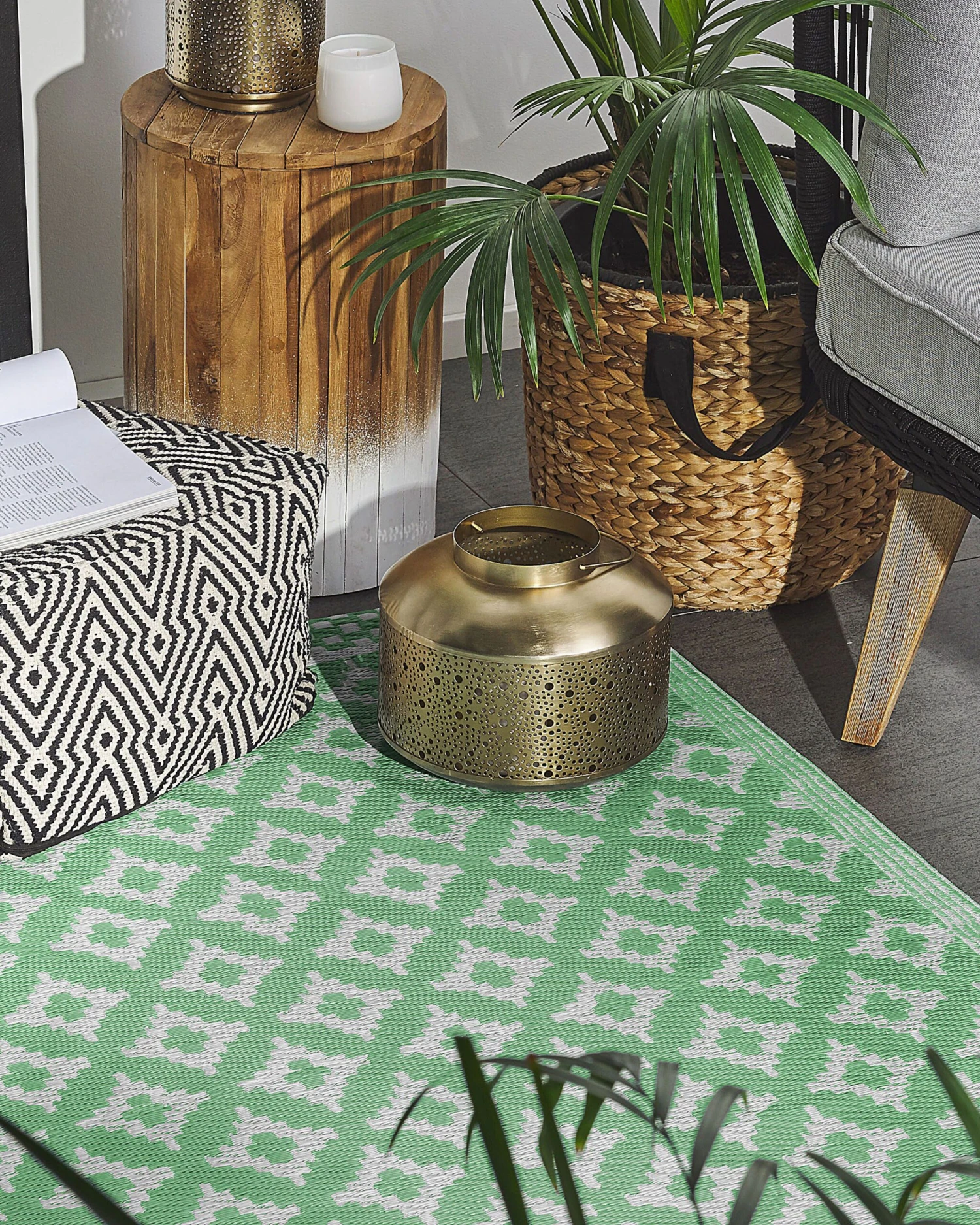 Ulkomatto Vaaleanvihreä 120 X 180 Cm THANE 4 Ulkomatto Vaaleanvihreä 120 X 180 Cm THANE - Image 2