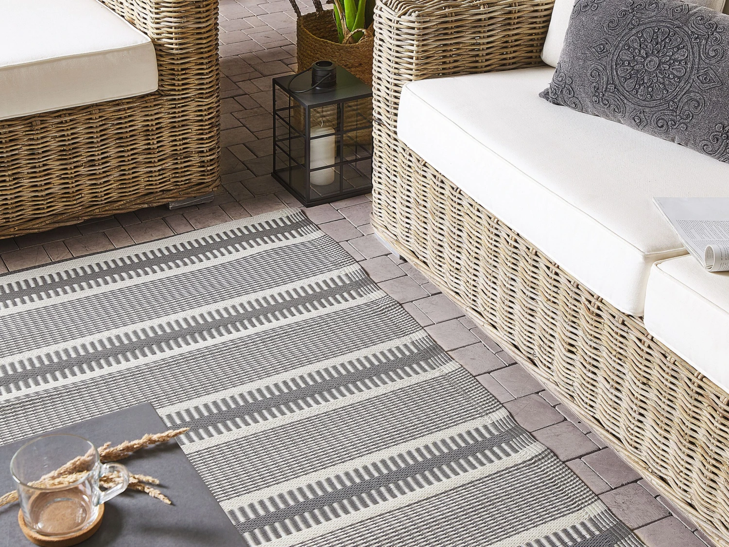 Ulkomatto Valkoinen/harmaa 160 X 230 Cm MANSA - Image 2