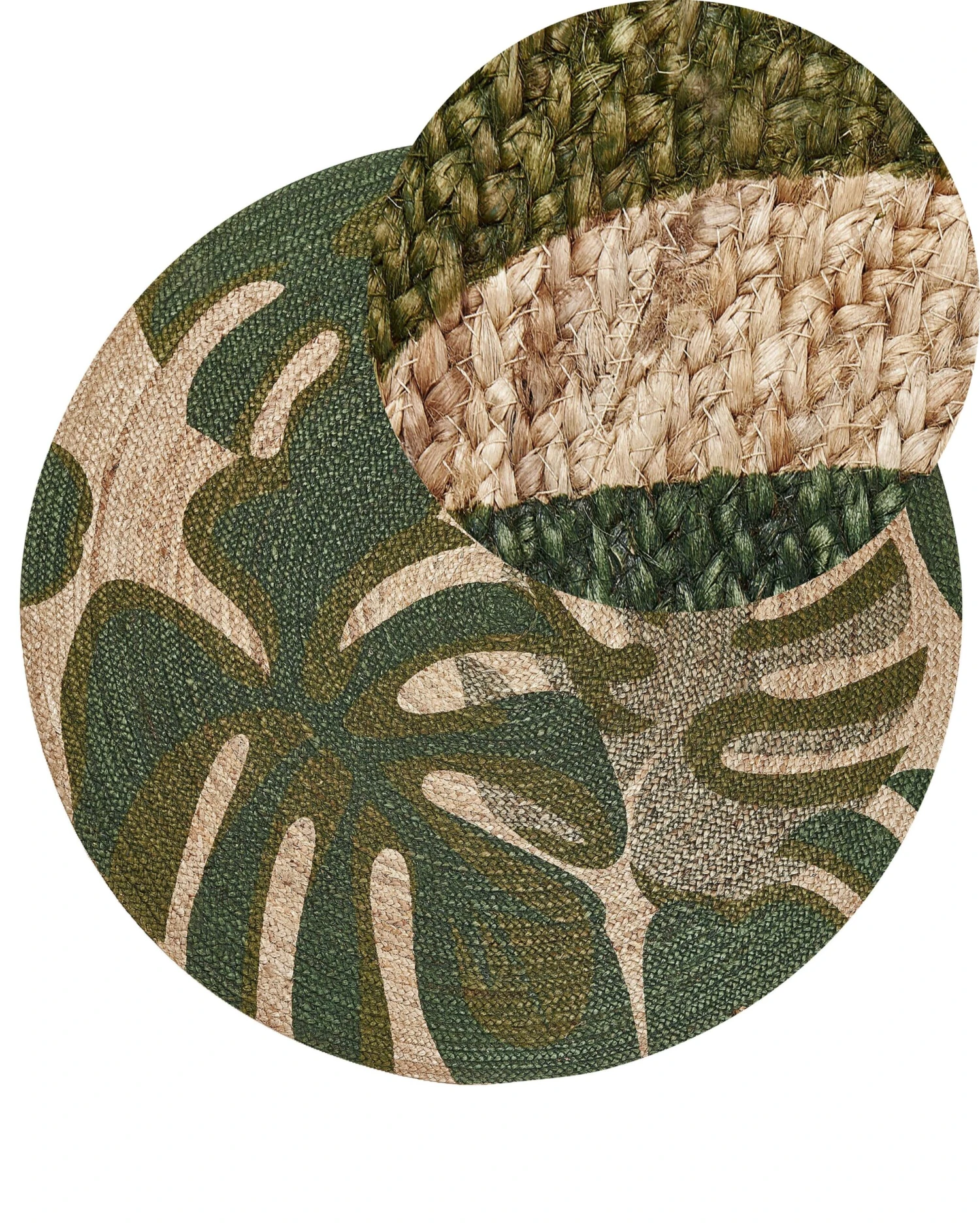Matto Juutti Beige/vihreä ⌀ 140 Cm BAYAT