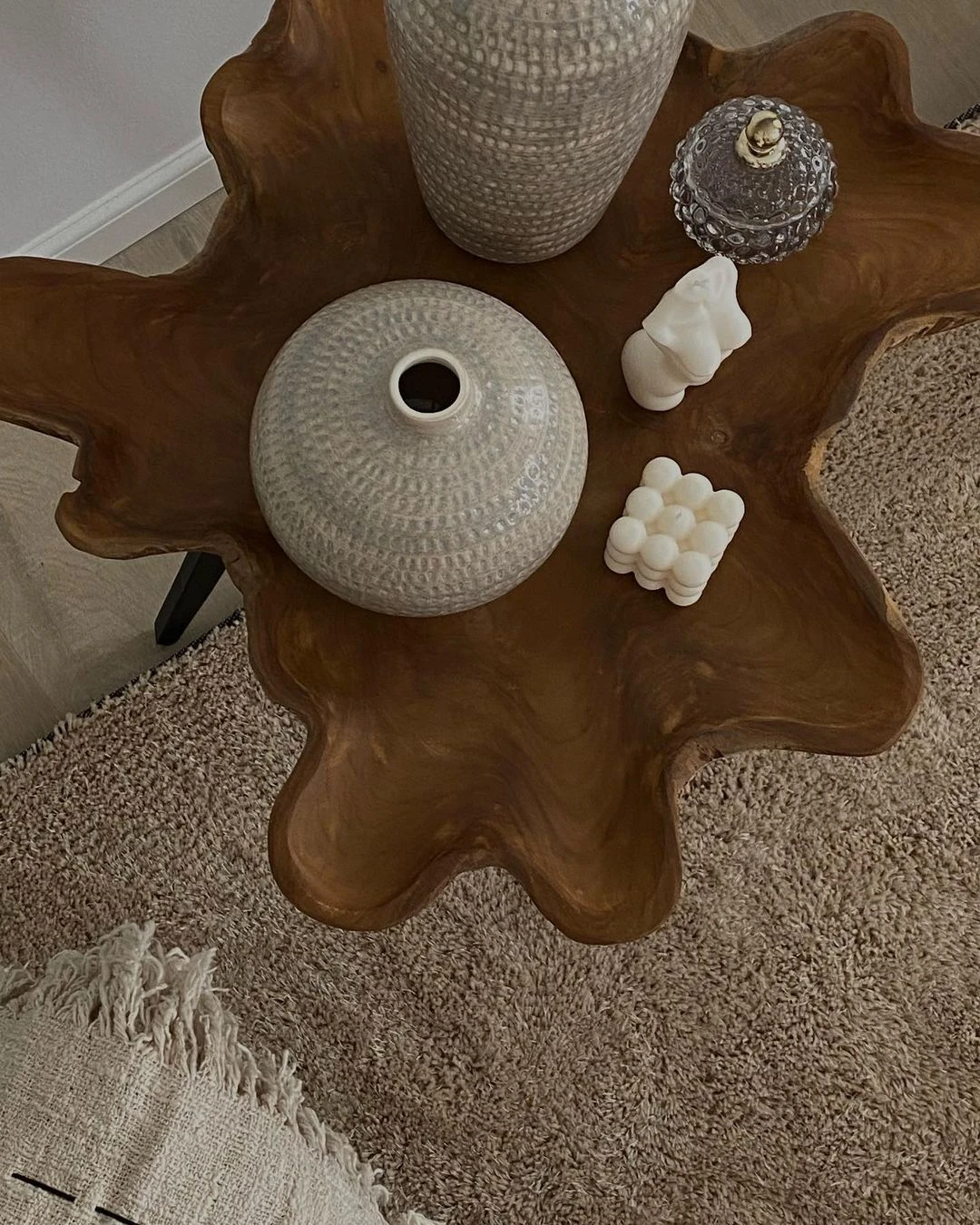 Matto Kangas Vaalea Beige DEMRE Useita Kokoja - Image 3