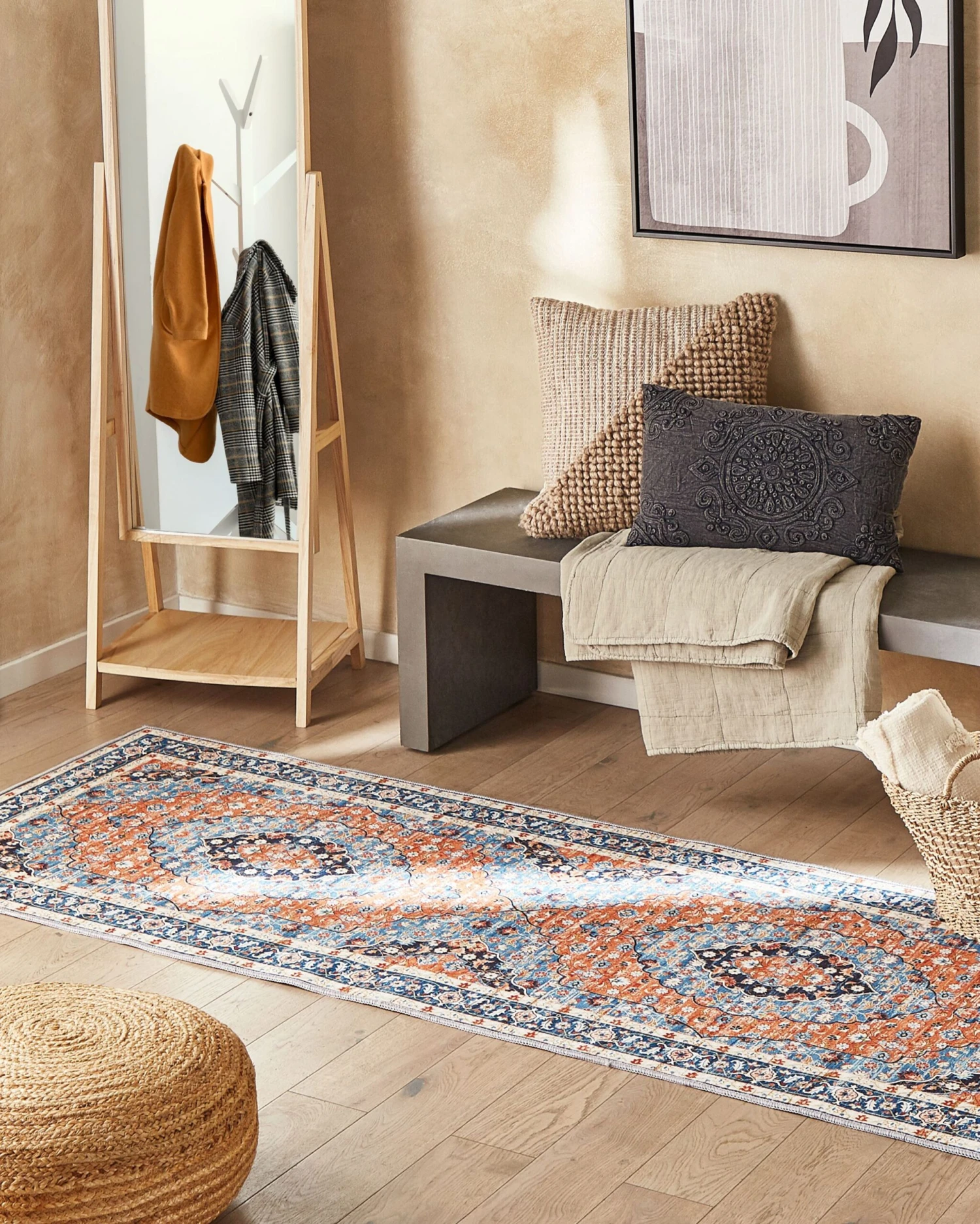 Matto Kangas Sininen/oranssi MIDALAM Useita Kokoja - Image 2