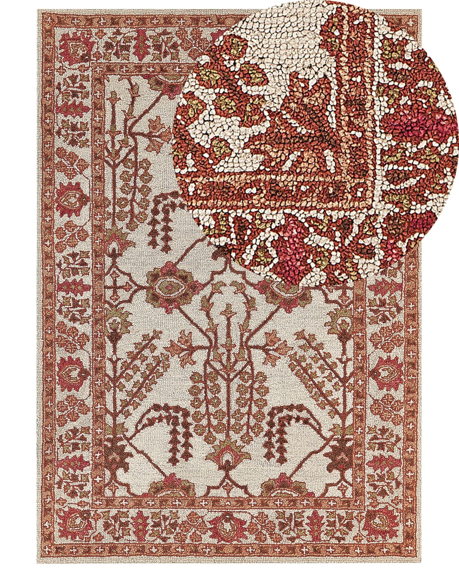 Matto Villa Oranssi/beige ADILCEVAZ Useita Kokoja 3 Matto Villa Oranssi/beige ADILCEVAZ Useita Kokoja