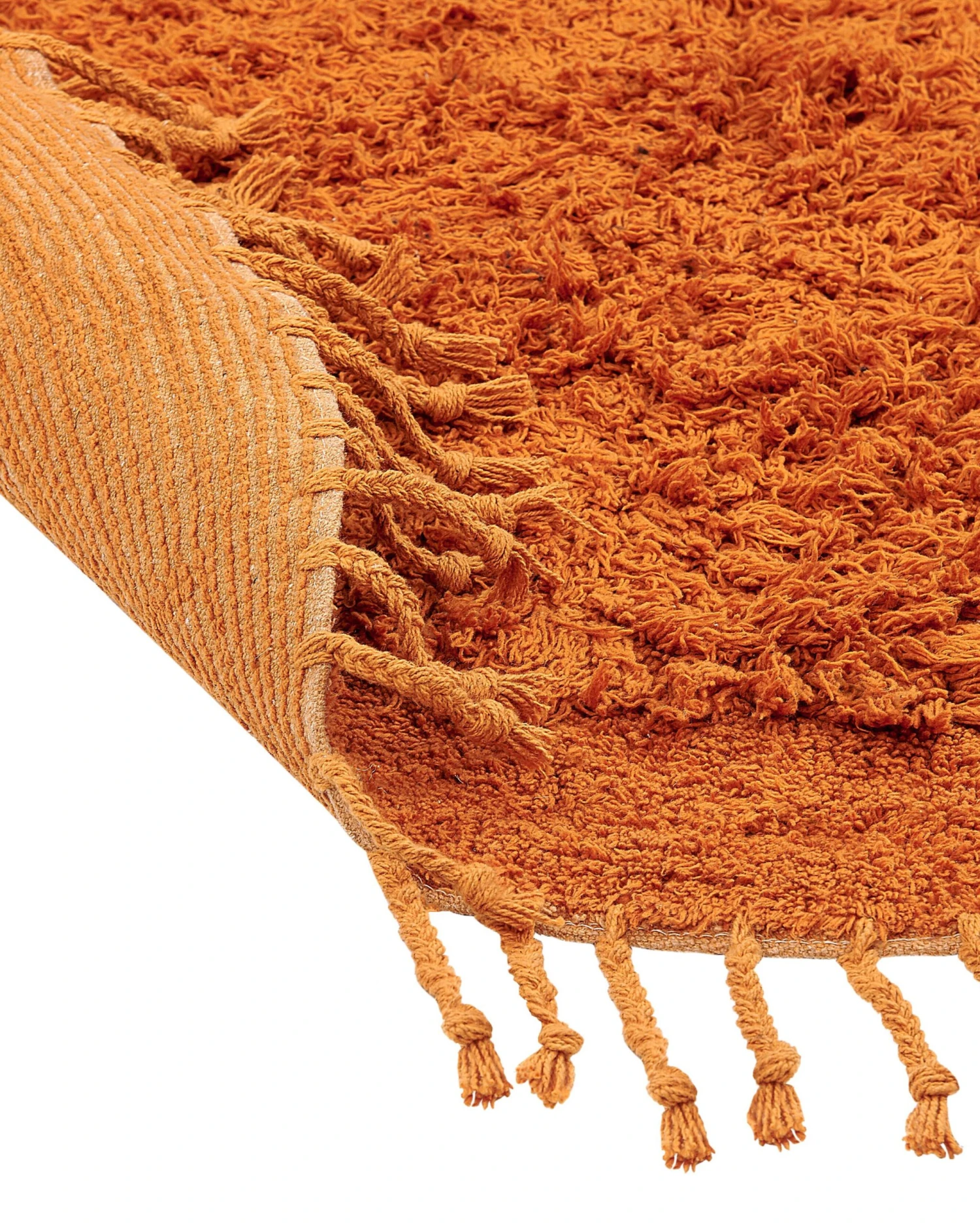Pyöreä Matto Puuvilla Oranssi ⌀ 140 Cm BITLIS - Image 4