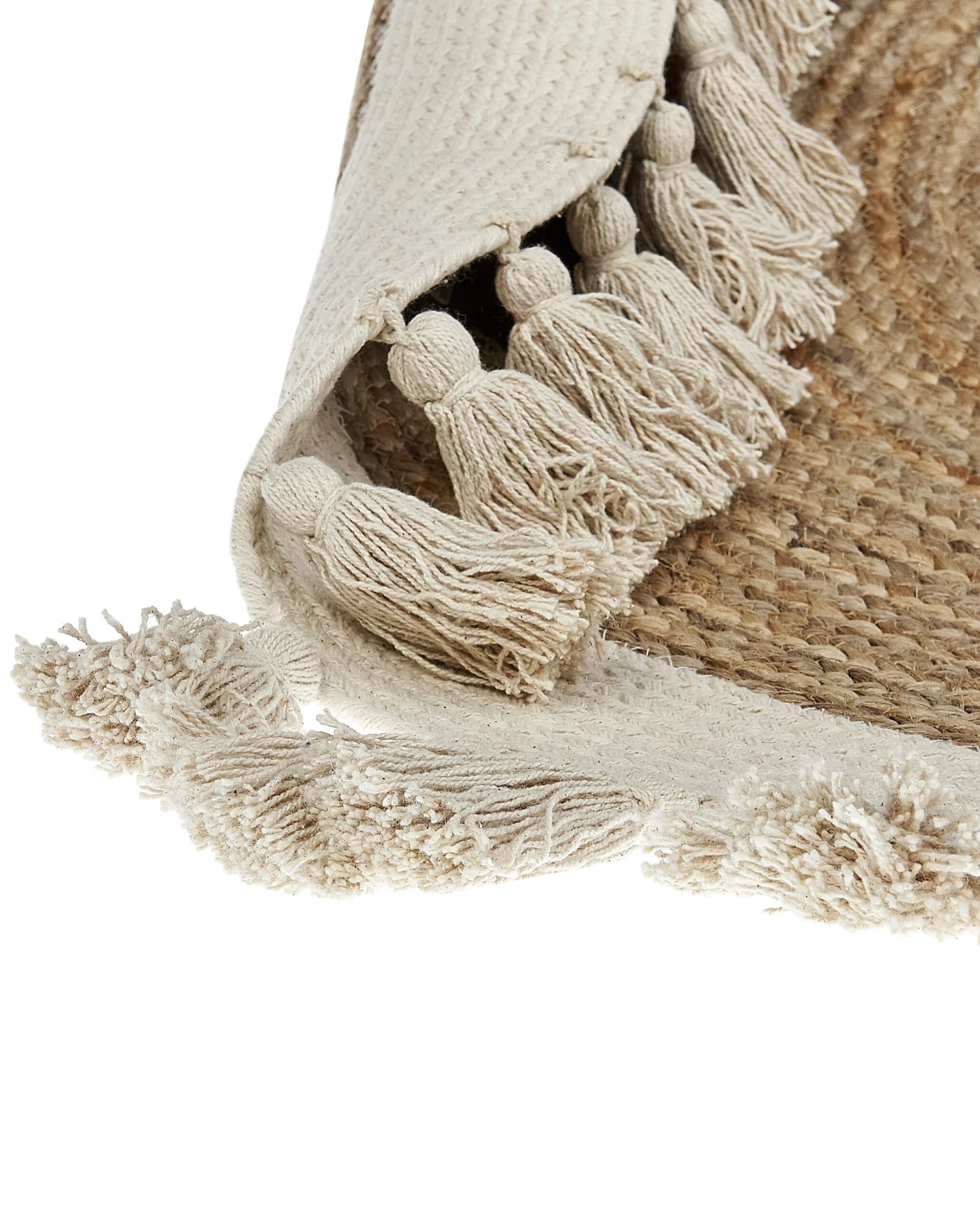 Pyöreä Matto Juutti Beige/valkoinen ⌀ 120 Cm SAMSUN - Image 4
