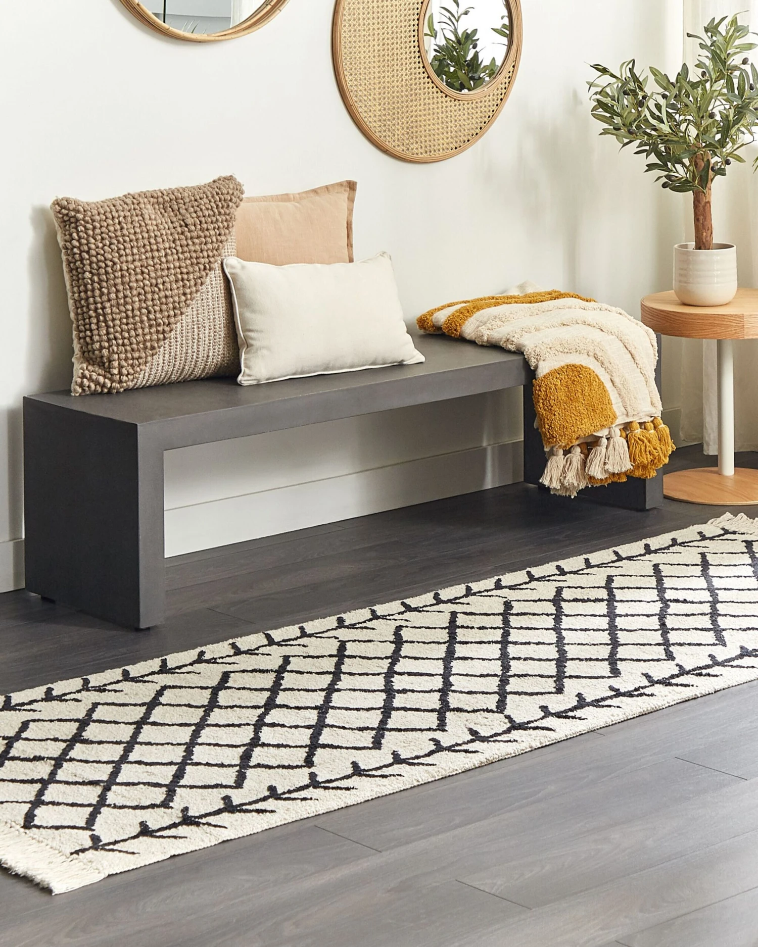 Matto Puuvilla Beige/musta BOZKIR Useita Kokoja - Image 2