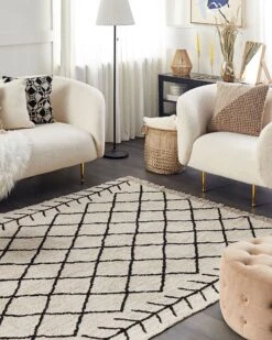 Matto Puuvilla Beige/musta BOZKIR Useita Kokoja 9 Matto Puuvilla Beige/musta BOZKIR Useita Kokoja -MattoMoodi kauppa undef src sa picid 839803 type color image