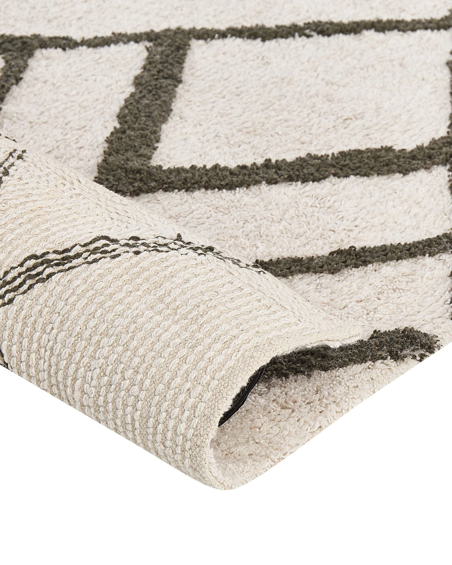 Matto Puuvilla Luonnonvalkoinen/tummanvihreä 160 X 230 Cm YESILKOY 6 Matto Puuvilla Luonnonvalkoinen/tummanvihreä 160 X 230 Cm YESILKOY - Image 4