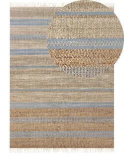 Matto Juutti Beige/vaaleansininen TALPUR Useita Kokoja