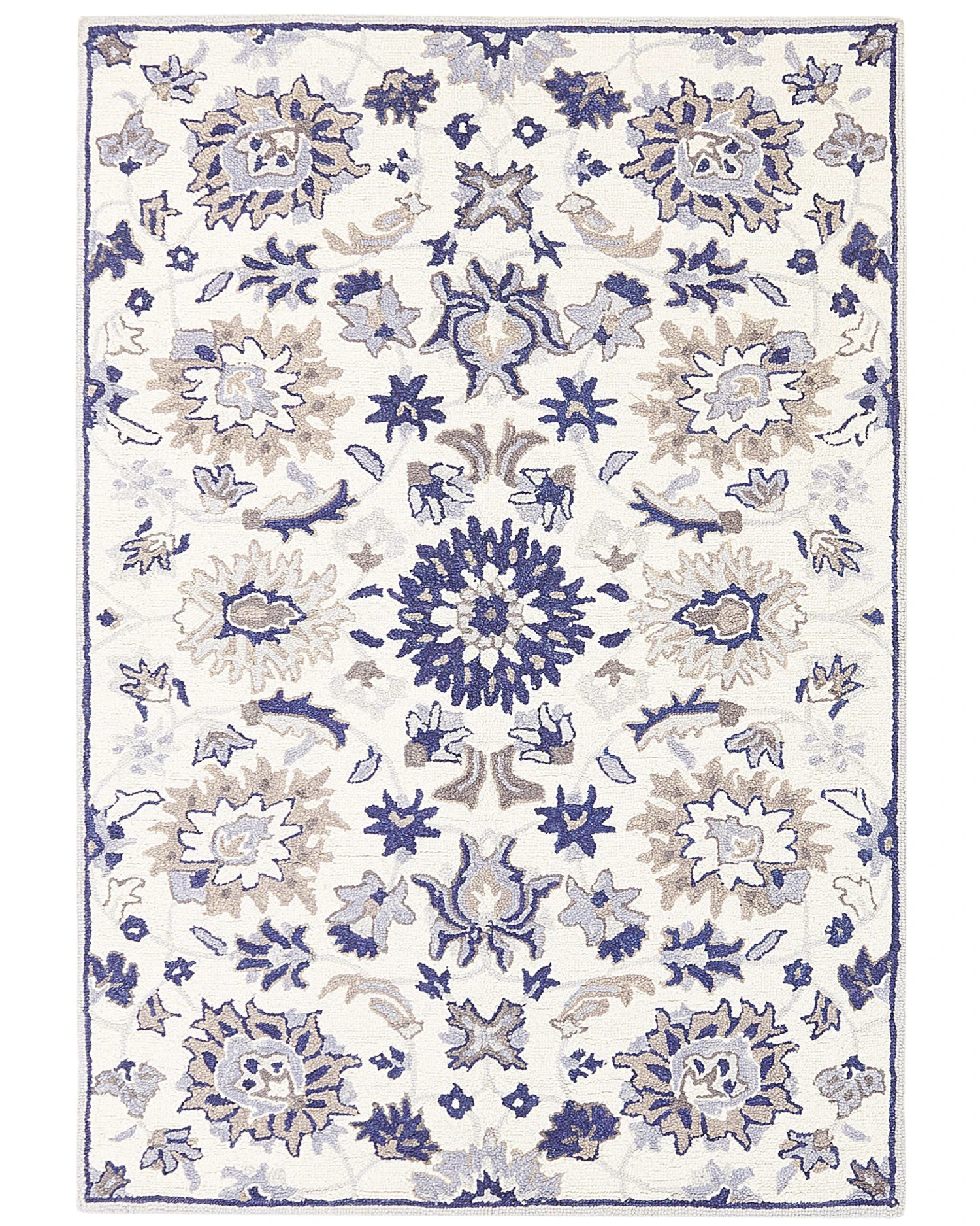 Matto Villa Beige/sininen KUMRU Useita Kokoja - Image 5