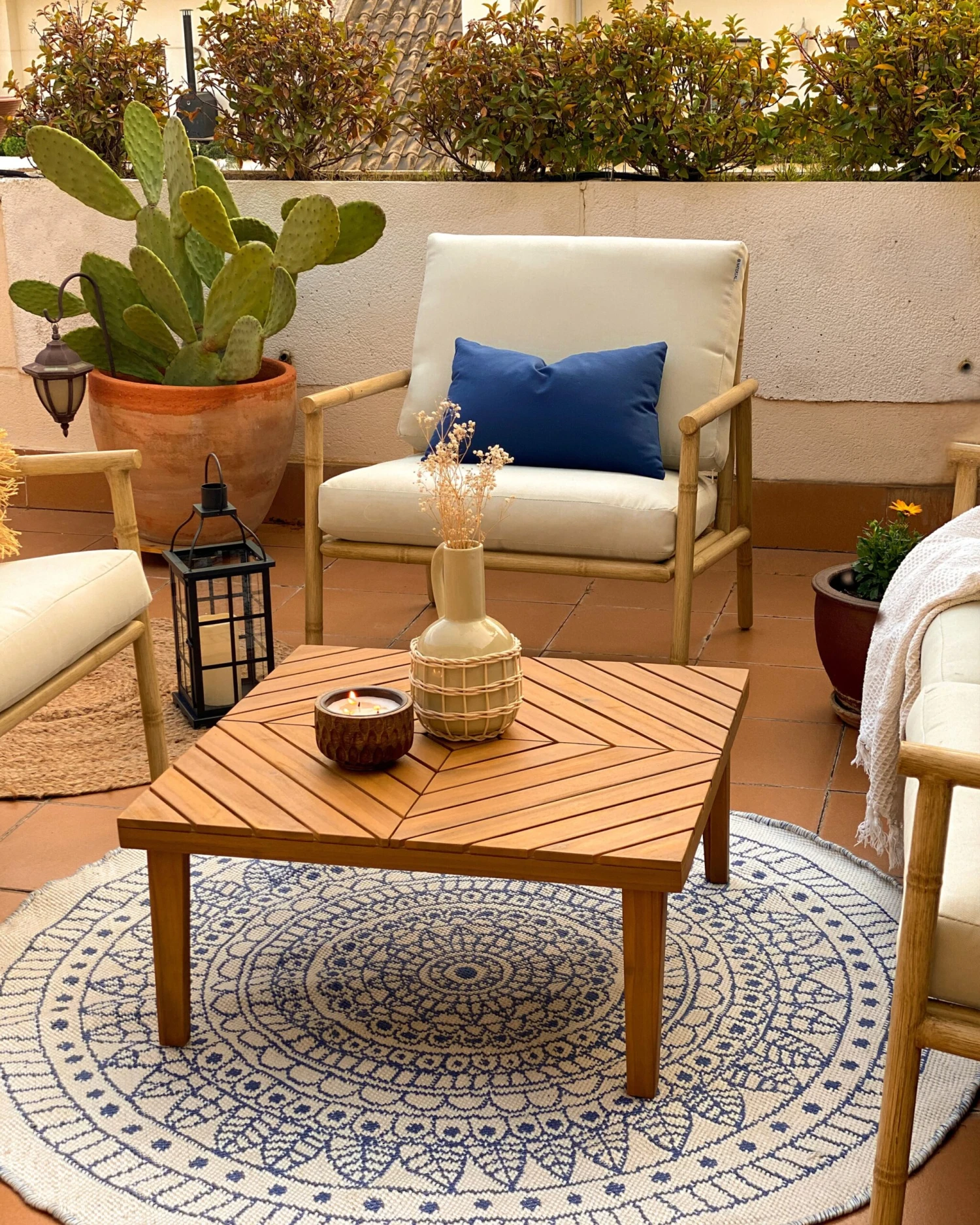 Ulkomatto Kaksipuolinen Sininen/valkoinen ⌀ 140 Cm YALAK - Image 5