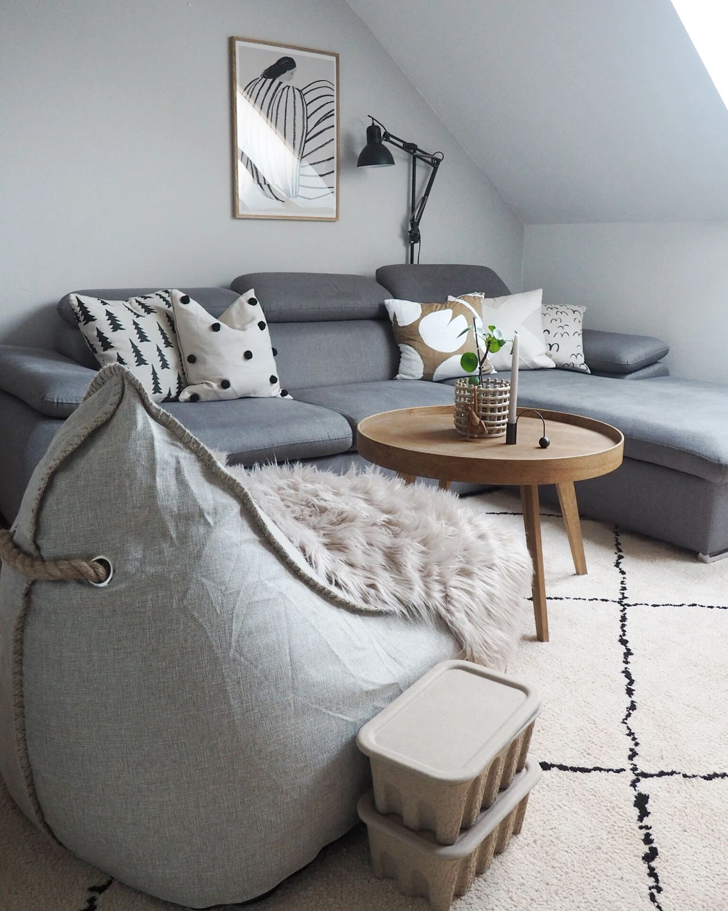 Matto Kangas Beige/musta MUTKI Useita Kokoja 5 Matto Kangas Beige/musta MUTKI Useita Kokoja - Image 3